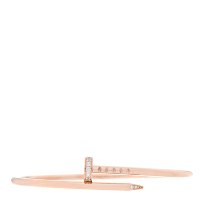 Cartier 18K Pink Gold Diamond Small Juste Un Clou Bracelet 15 1 of 4