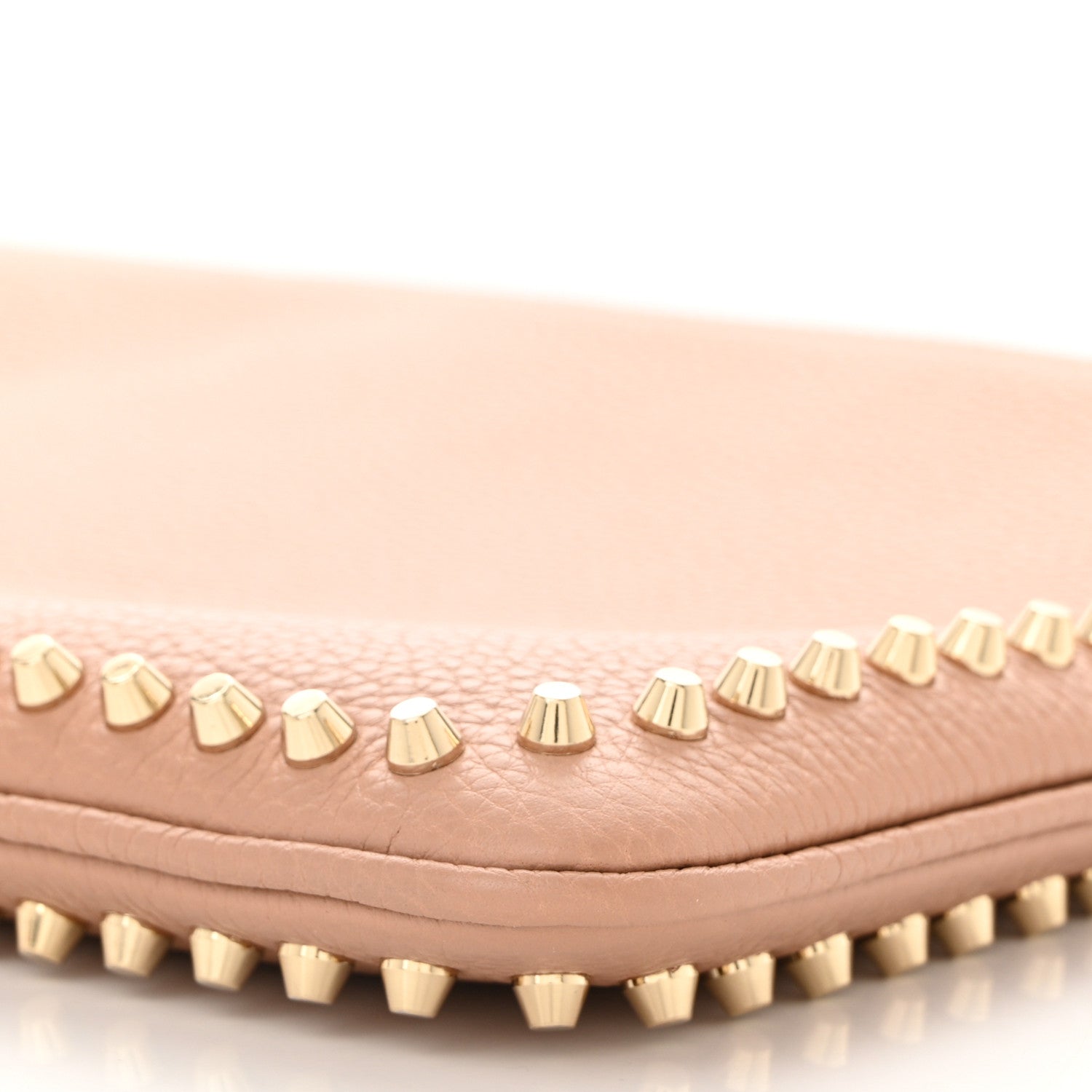 Christian Louboutin Calfskin Studded Loubiposh Clutch Nude 10 of 10