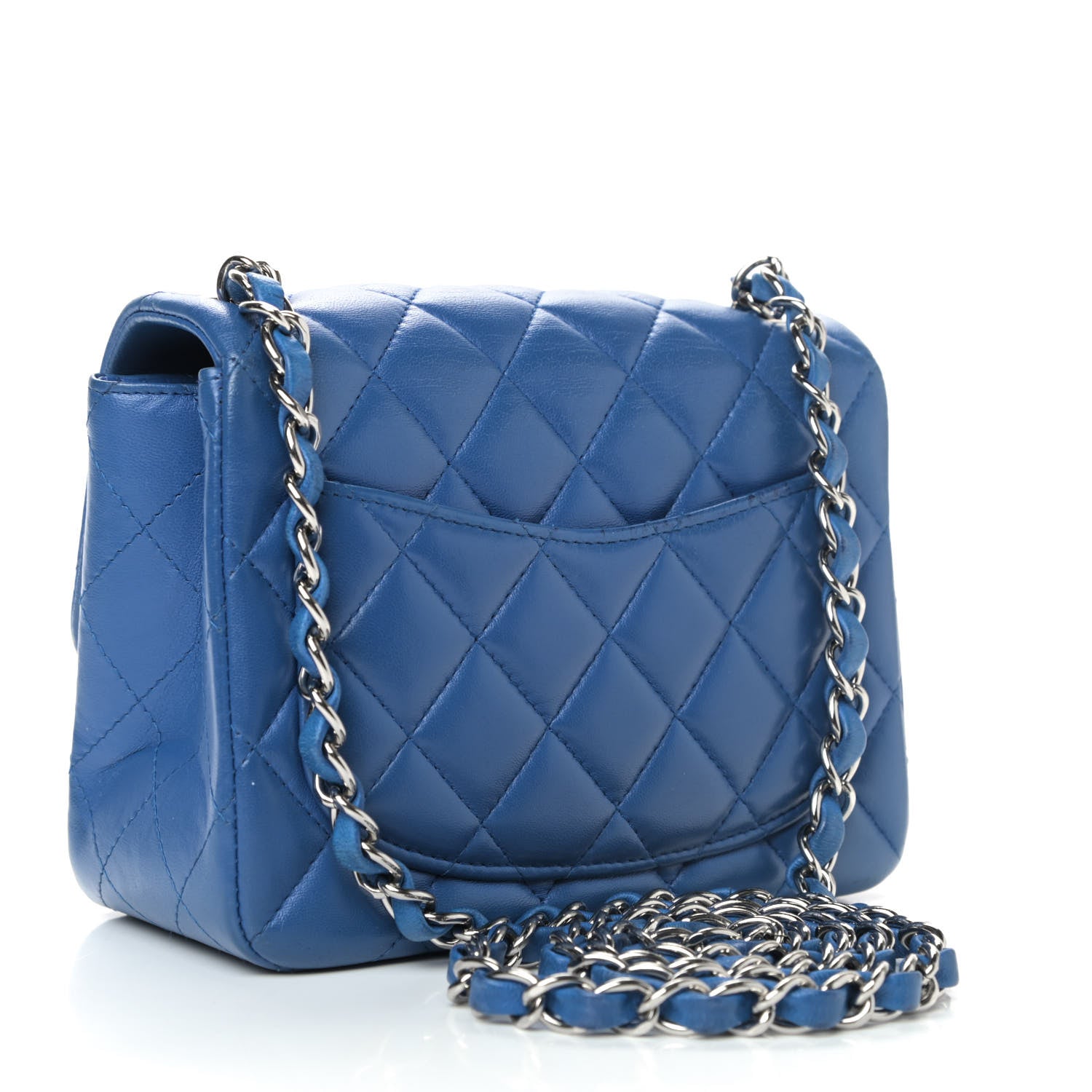 Chanel Lambskin Quilted Mini Square Flap Blue 2 of 5