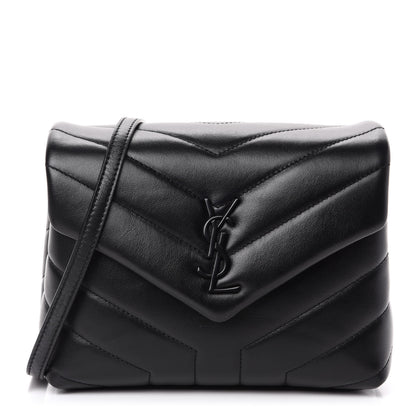 Saint Laurent Calfskin Y Quilted Monogram Toy Loulou Crossbody Bag Black 1 of 12