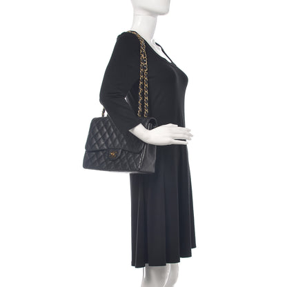 Chanel Caviar Quilted Jumbo Single Flap Black 2 of 14