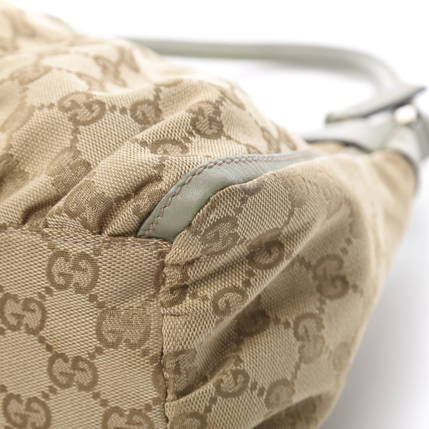 Monogram Medium D Gold Ring Hobo Mint Green
