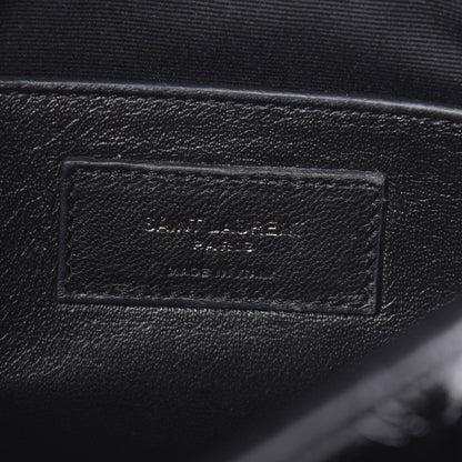 Saint Laurent Crinkled Calfskin Matelasse Monogram Baby Niki Chain Satchel Black 6 of 11