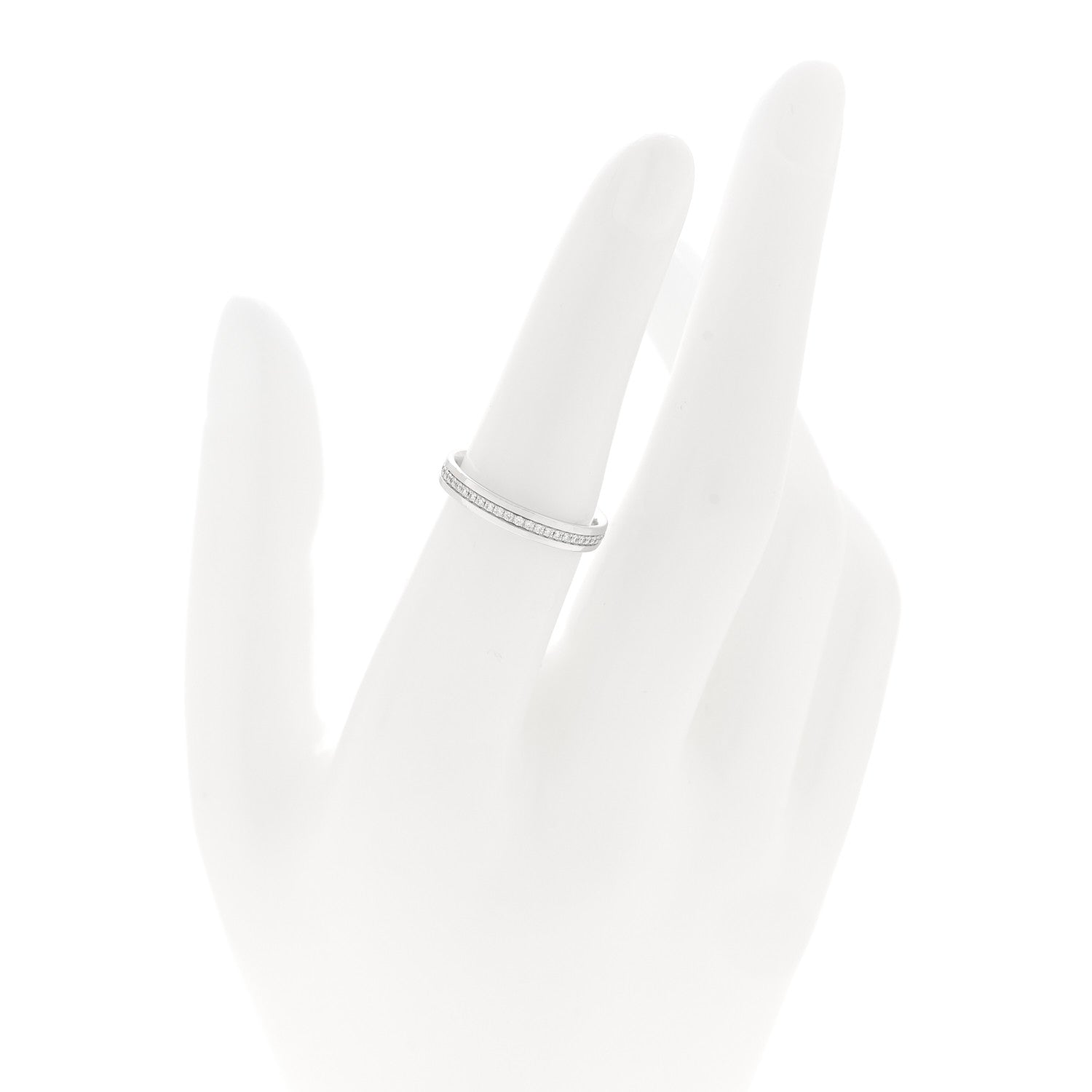 Tiffany 18K White Gold Diamond Metro Wedding Band Ring 52 6 2 of 4