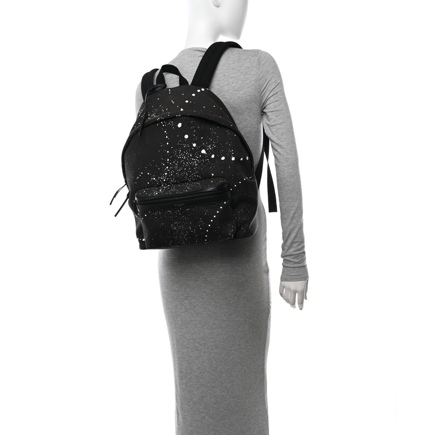 Saint Laurent Canvas City Backpack Black White 2 of 10