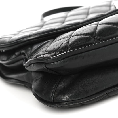 Chanel Lambskin Quilted Large Pagode Piping Flap Black 8 of 17
