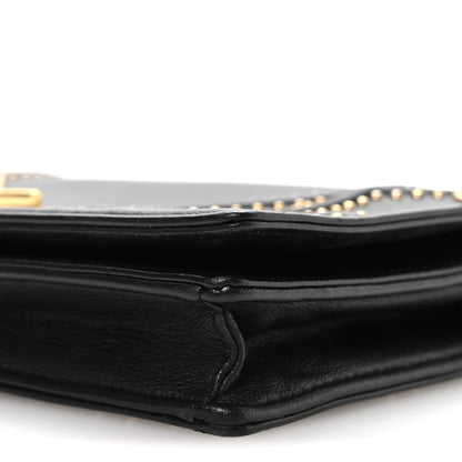Christian Dior Calfskin Studded Diorama Wallet on Chain Pouch Black 9 of 10