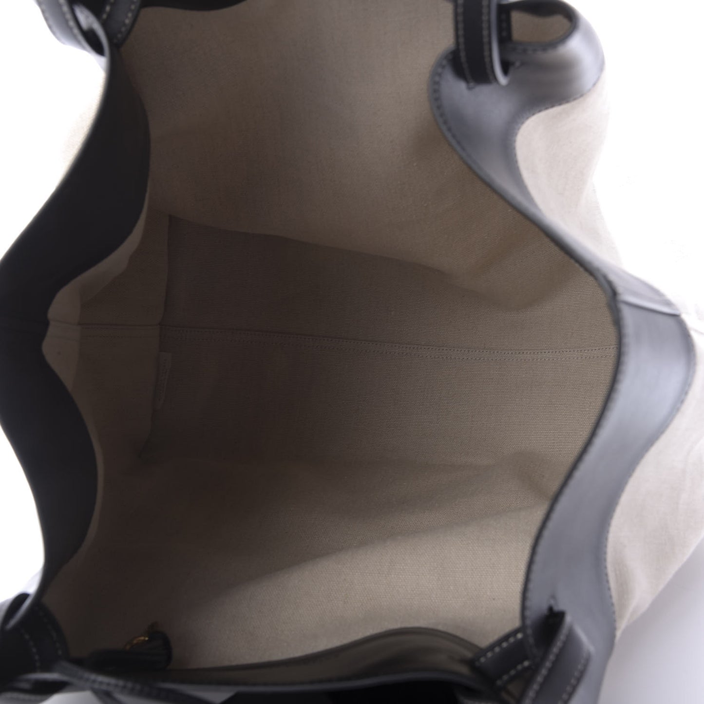Natural Linen Matte Calfskin Quad Tote Black