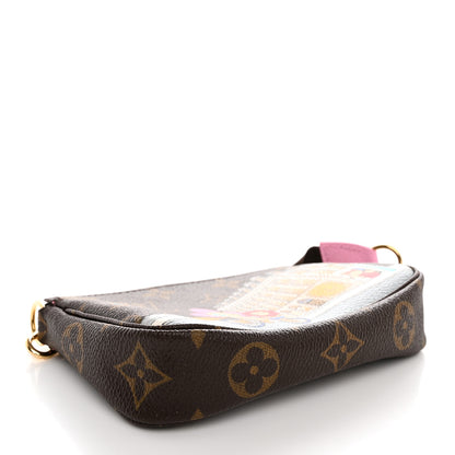 Louis Vuitton Monogram 2022 Christmas Animation Paris Mini Pochette Accessories Pink 9 of 17