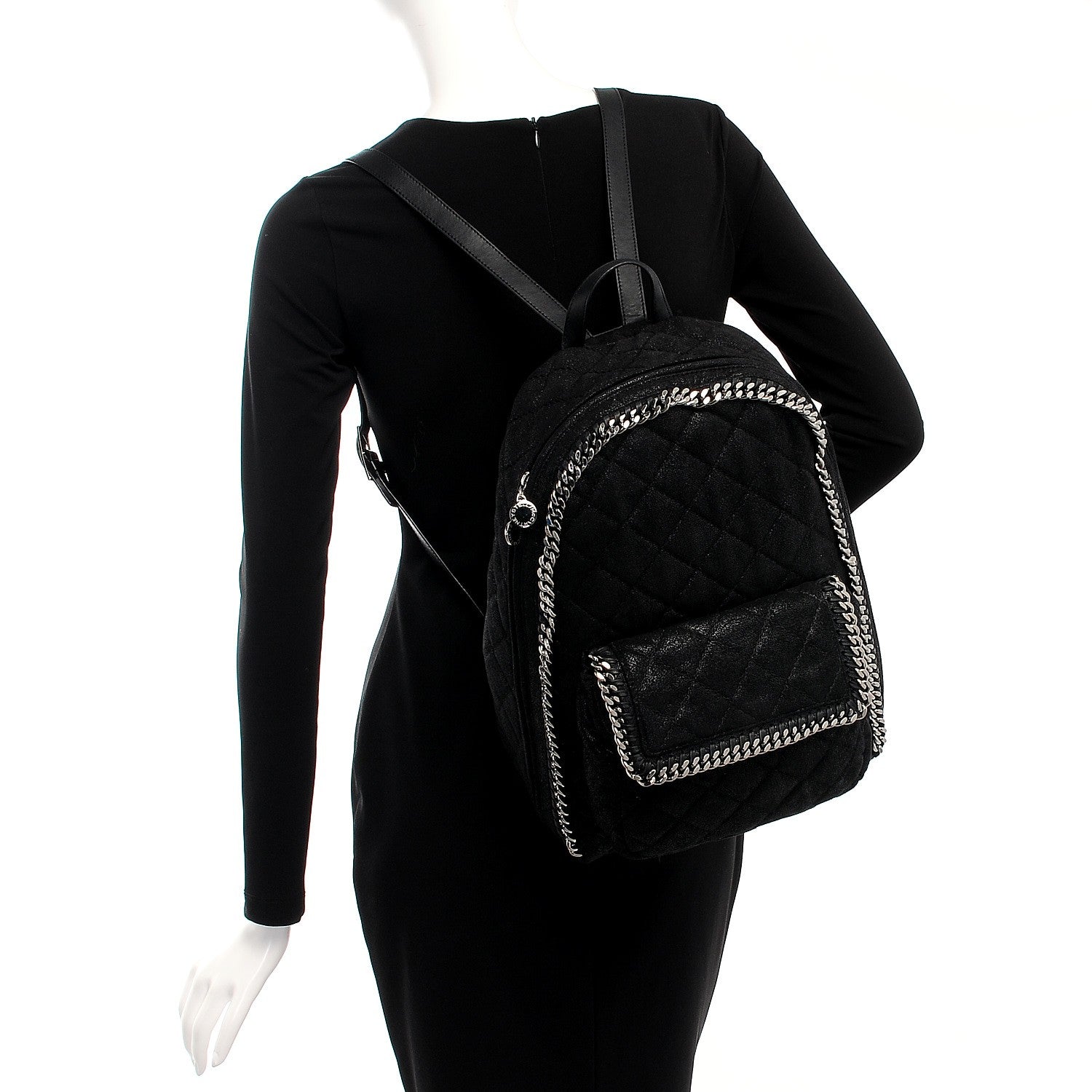 Stella McCartney Shaggy Deer Quilted Falabella Backpack Black 2 of 8