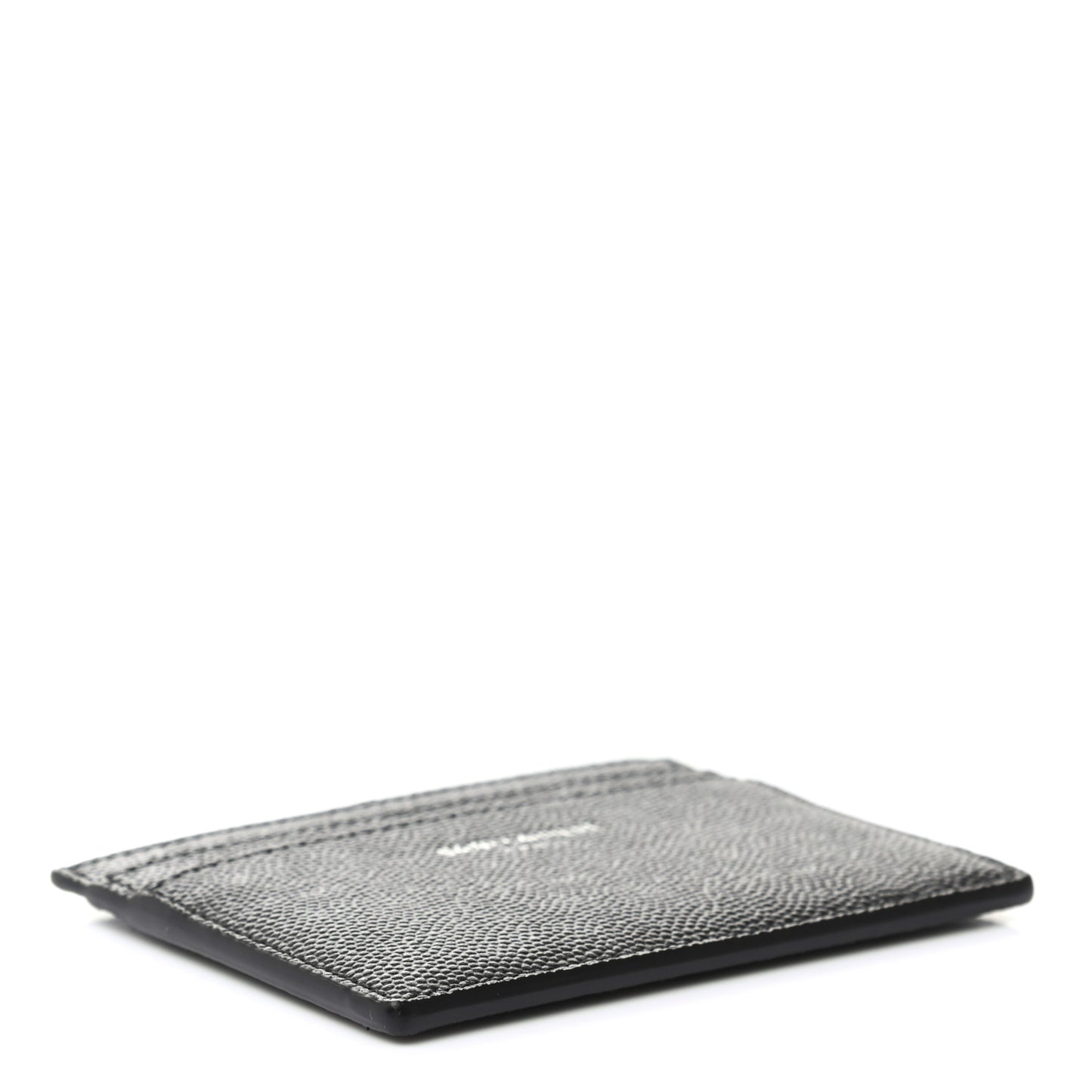 Grain De Poudre Matelasse Chevron Monogram Credit Card Case Black