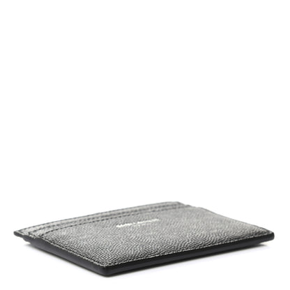 Saint Laurent Grain De Poudre Matelasse Chevron Monogram Credit Card Case Black 4 of 8