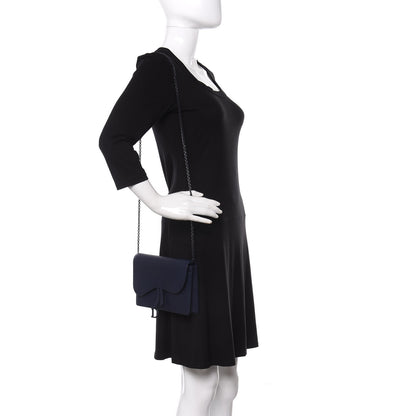 Christian Dior Ultra Matte Saddle Chain Pouch Blue 2 of 10