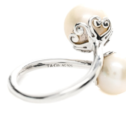Tiffany Sterling Silver Freshwater Paloma Picasso Goldoni Bypass Ring 47 4.25 3 of 4