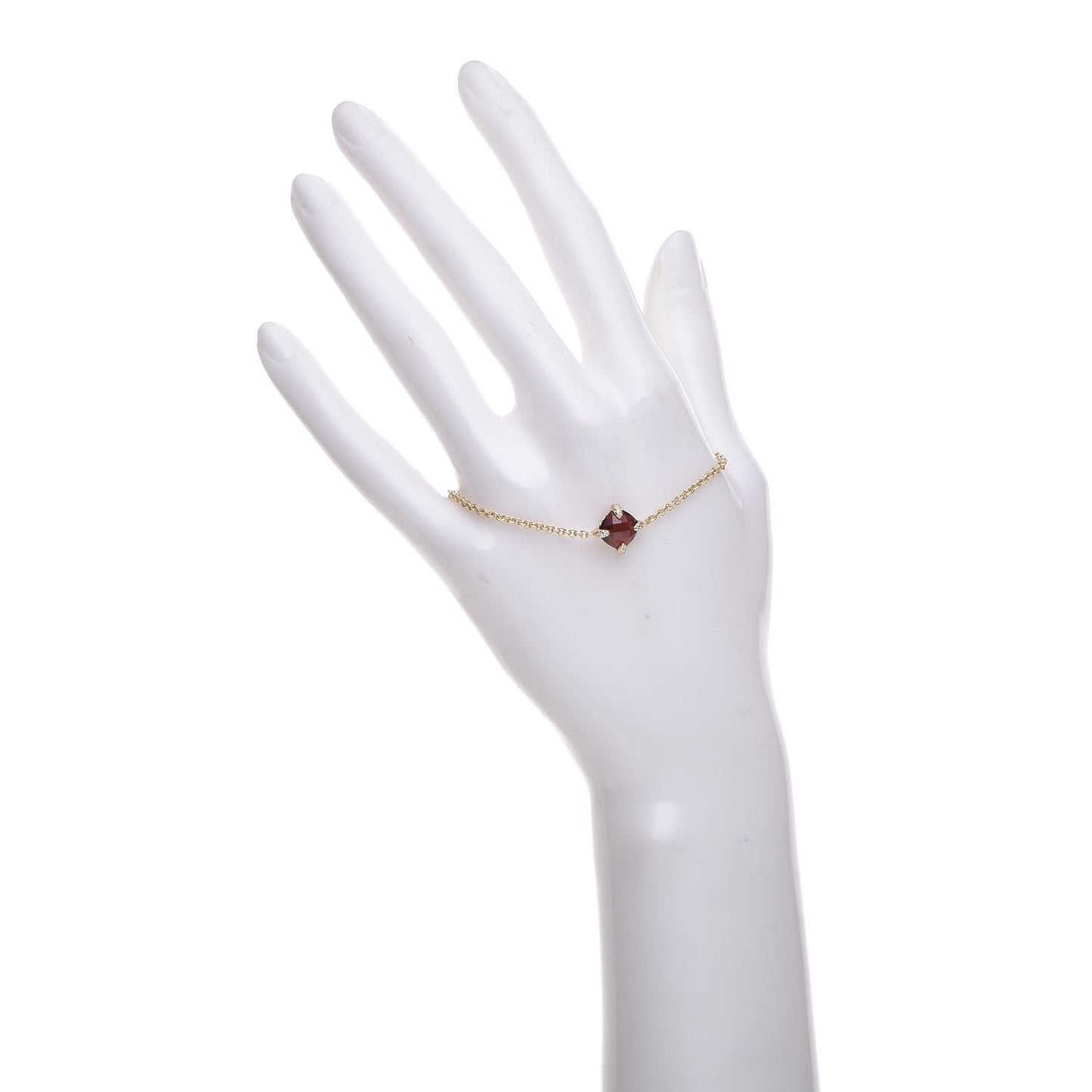 18K Yellow Gold Diamond Garnet Chatelaine Bracelet