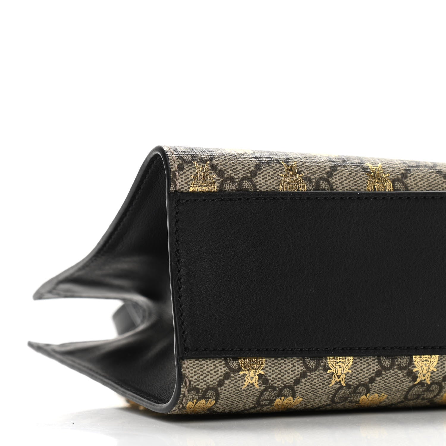 Gucci GG Supreme Monogram Bees Small Padlock Tote Beige Oro Black 9 of 11