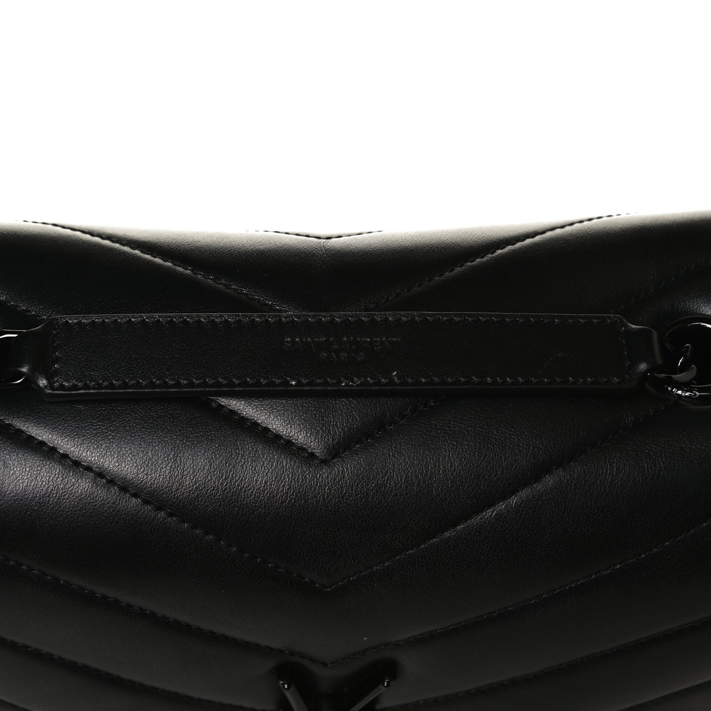 Calfskin Y Quilted Monogram Medium Loulou Chain Satchel Black