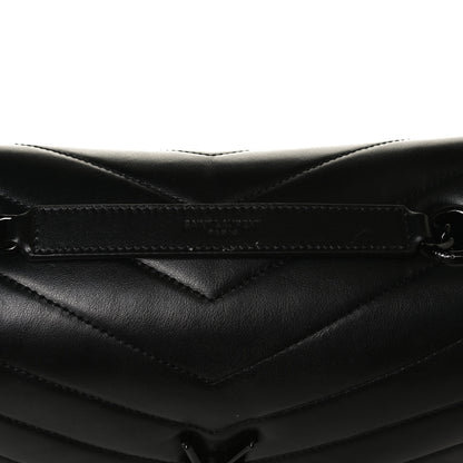 Saint Laurent Calfskin Y Quilted Monogram Medium Loulou Chain Satchel Black 16 of 17