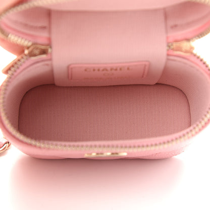 Chanel Caviar Quilted Small Handle With Care Vanity Case With Chain Pink 5 of 9