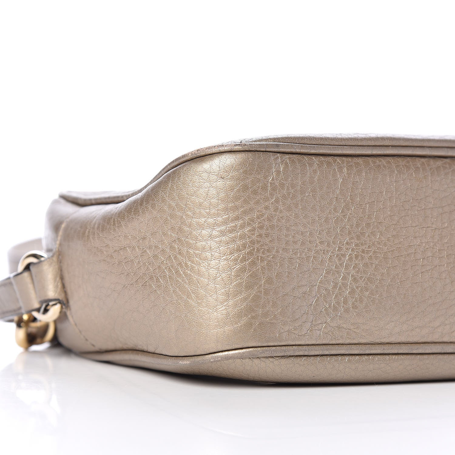 Gucci Metallic Pebbled Calfskin Small Soho Disco Bag Golden Beige 11 of 13
