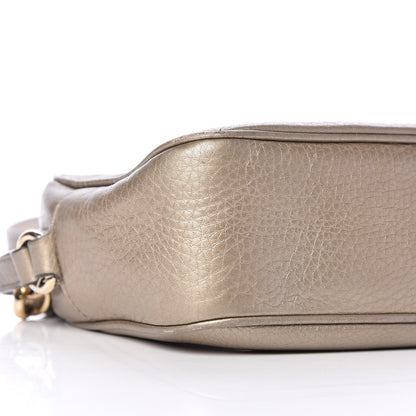 Gucci Metallic Pebbled Calfskin Small Soho Disco Bag Golden Beige 11 of 13