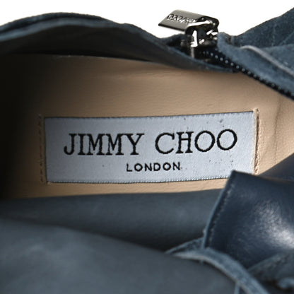 Jimmy Choo Cashmere Suede Daize 85 Lace Up Booties 39 Stormy Blue 9 of 9