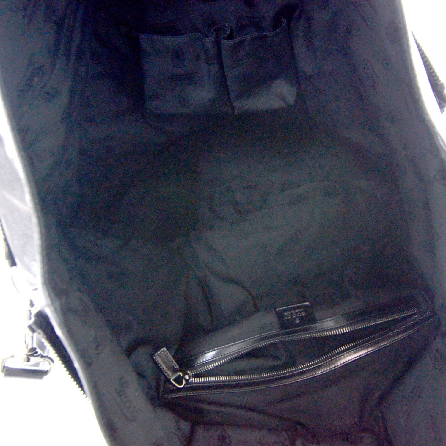 Gucci Mens Leather Large Crest Trademark Tote Black 7 of 8