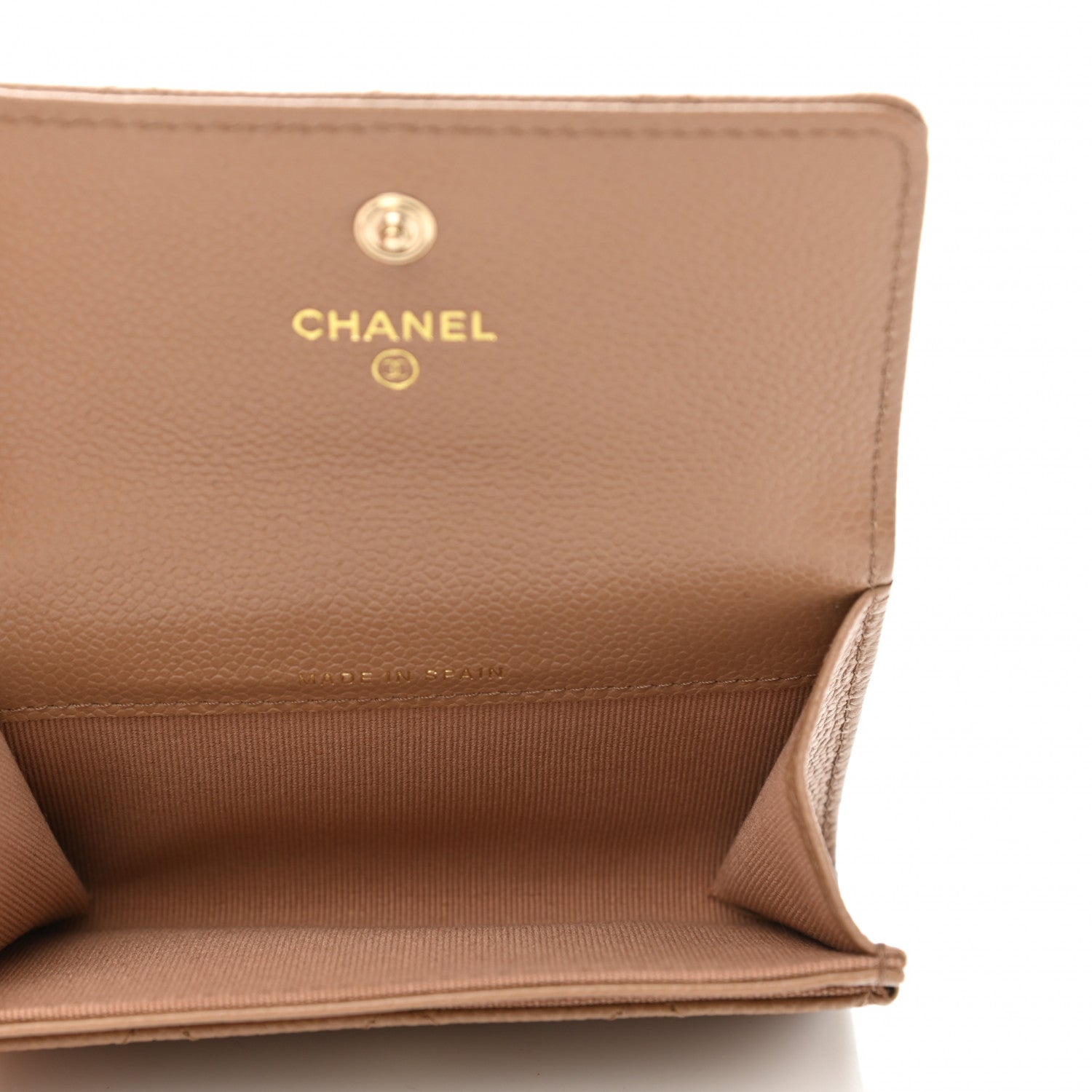 Chanel Caviar Quilted Multi Chain CC Flap Card Holder Beige 6 of 9