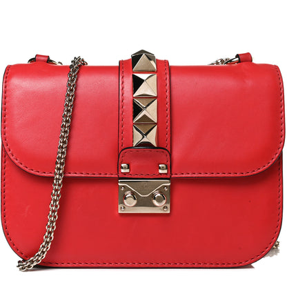 Valentino Garavani Vitello Small Glam Lock Rockstud Flap Red 7 of 12