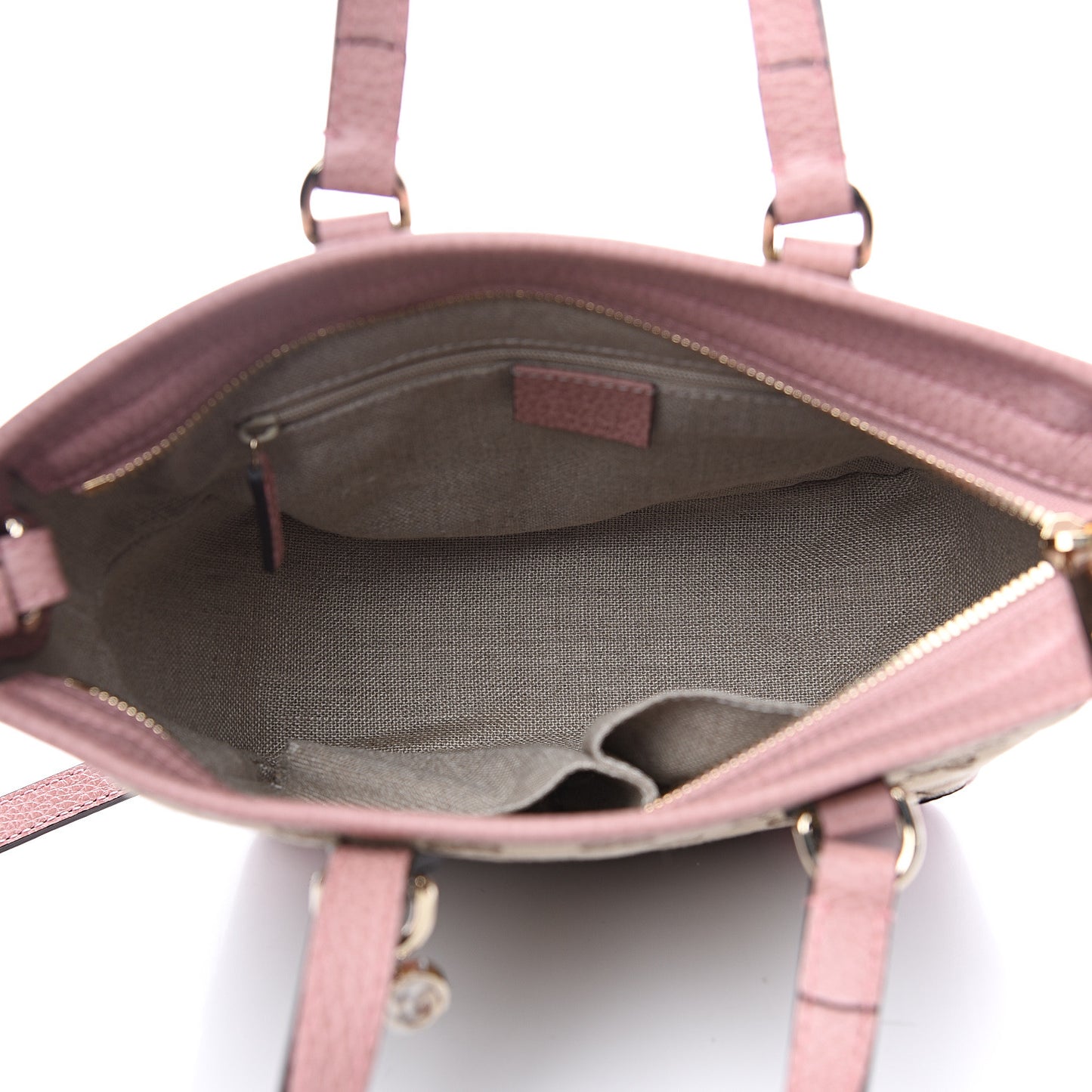 Monogram Small Bree Tote Beige Soft Pink