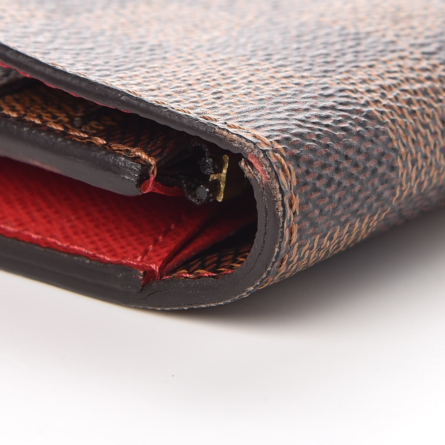 Louis Vuitton Damier Ebene Emilie Wallet Red 8 of 11
