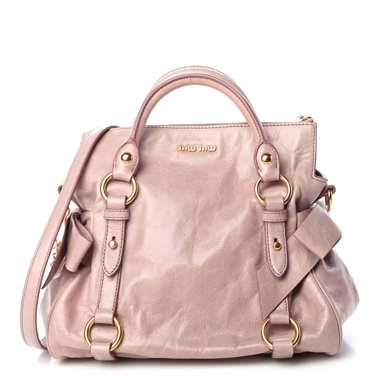 Miu Miu Vitello Lux Mini Bow Bag Cipria 1 of 8