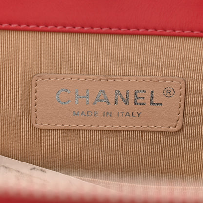 Chanel Glazed Calfskin Raffia Vanity Case Bag Pink 7 of 12