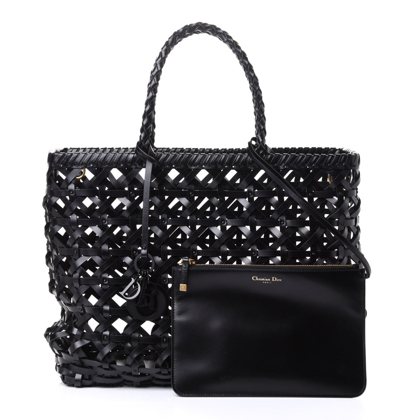 Ultra Matte Calfskin Woven Lady Tote Black