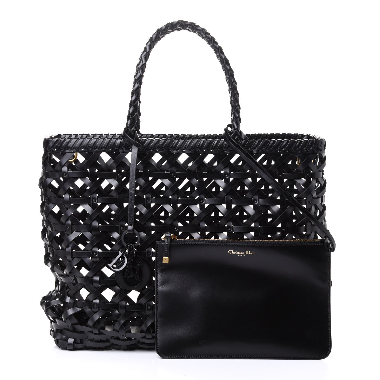 Christian Dior Ultra Matte Calfskin Woven Lady Tote Black 1 of 4