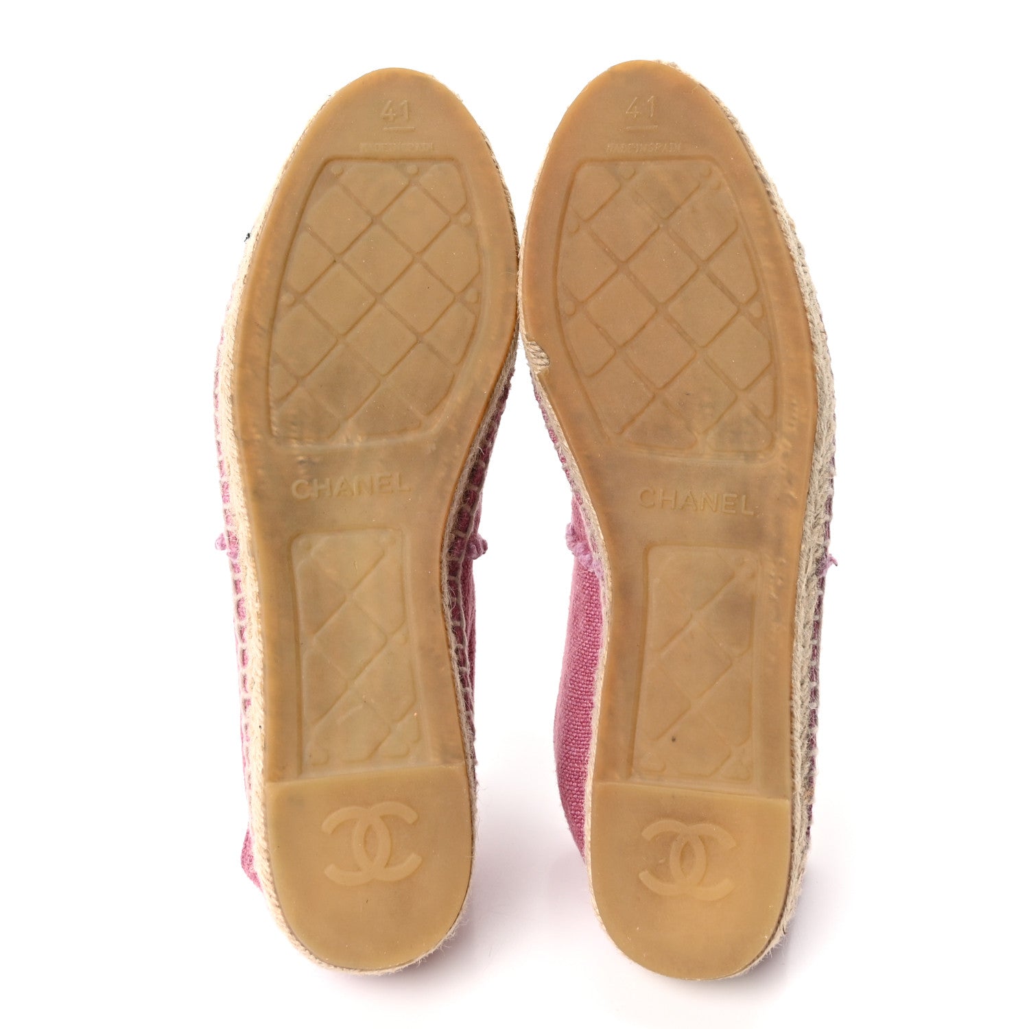 Chanel Linen CC Espadrilles 41 Pink Black 6 of 9