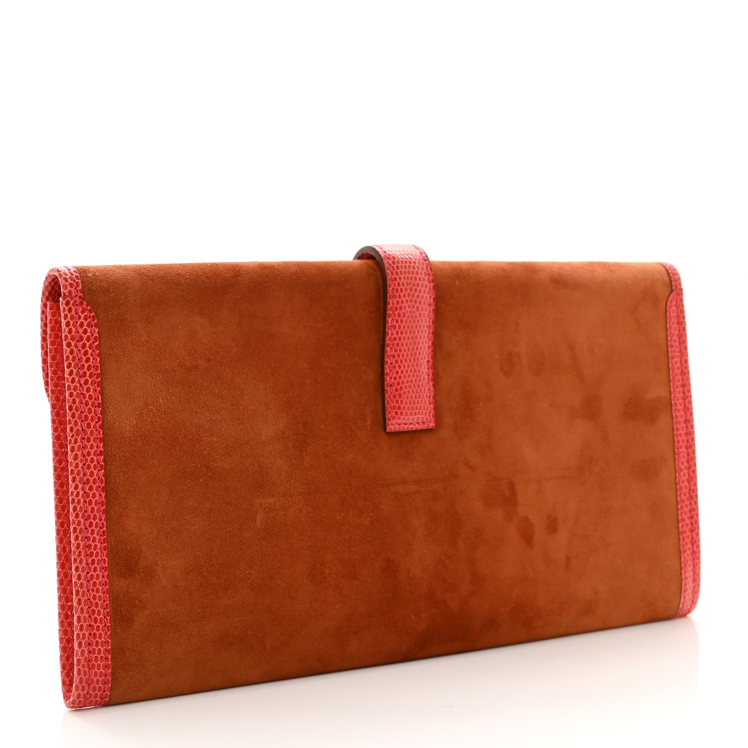 Hermes Veau Doblis Lizard Jige Elan 29 Clutch Orange Sanguine 3 of 7