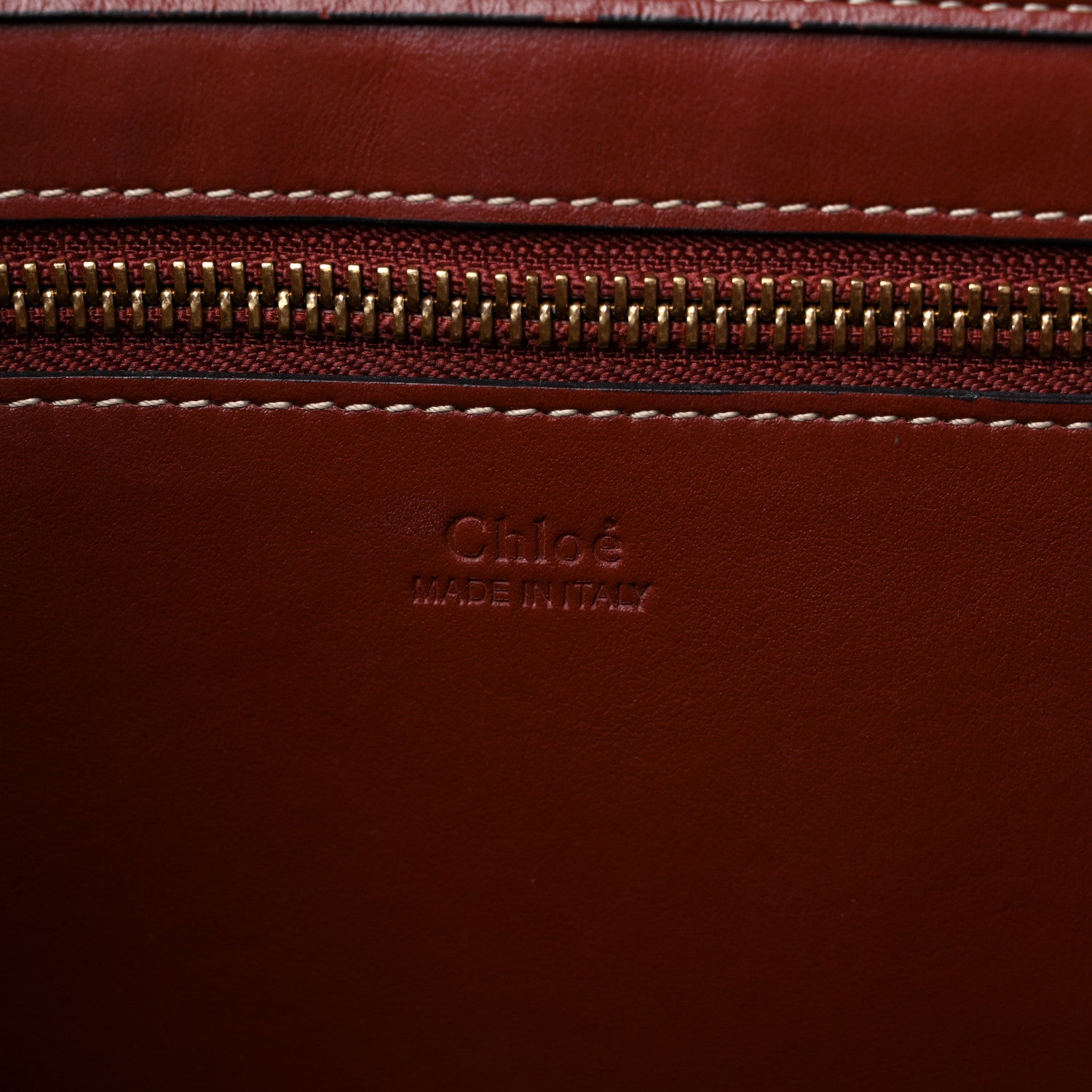 Chloe Felt Shiny Calfskin Medium Woody Ribbon Tote Light Brown 6 of 8