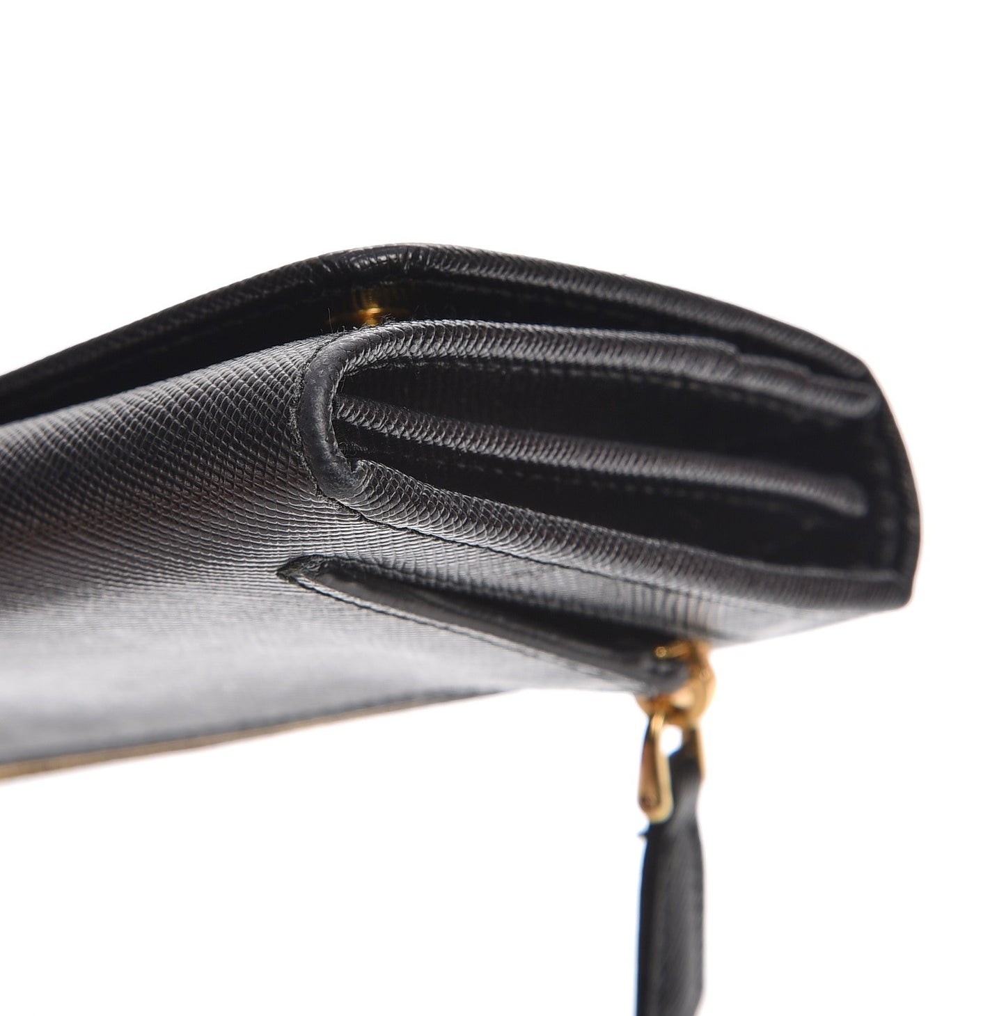 Saffiano Metal Continental Flap Wallet Nero Black