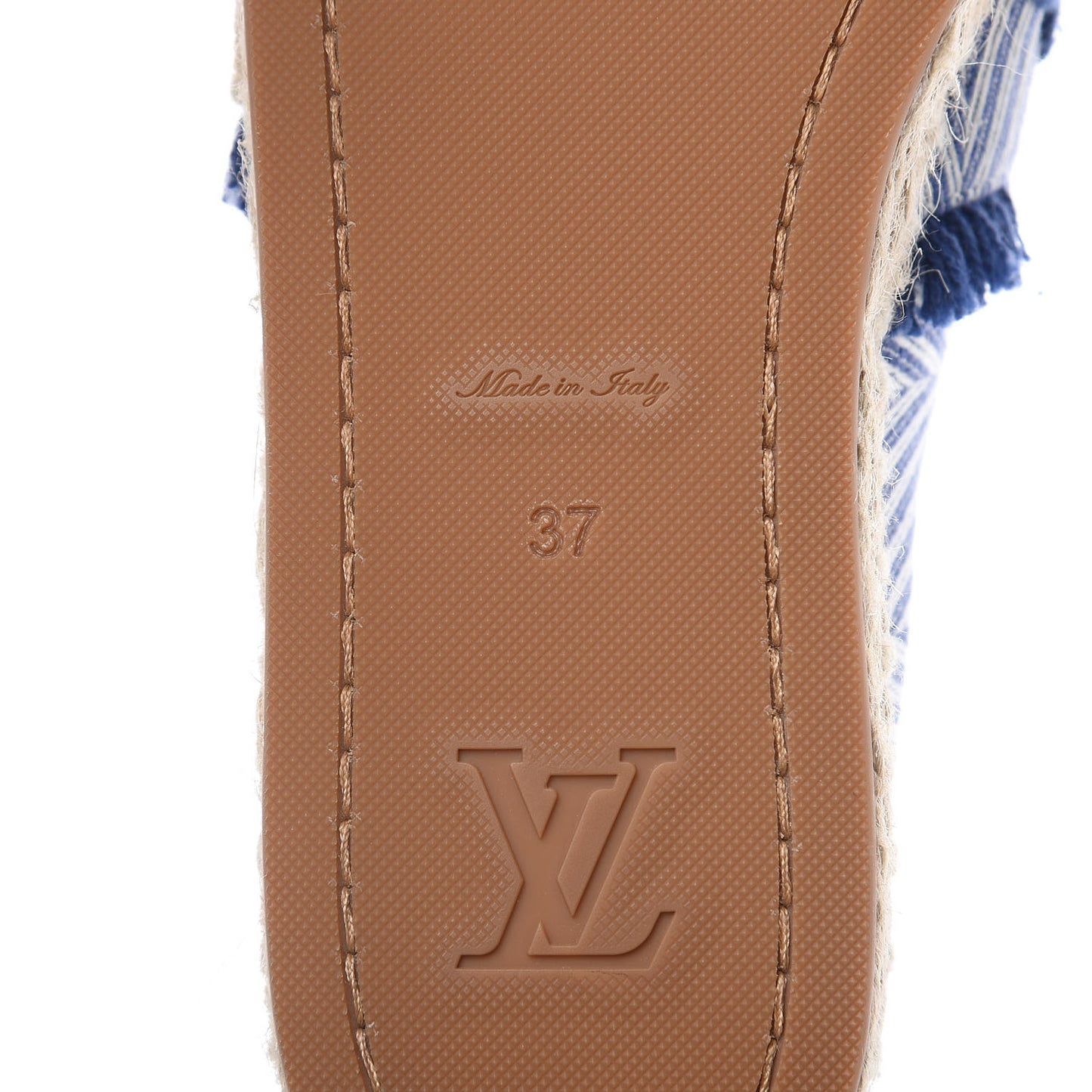 Canvas Monogram Sail Away Espadrille Flats 37 Marine