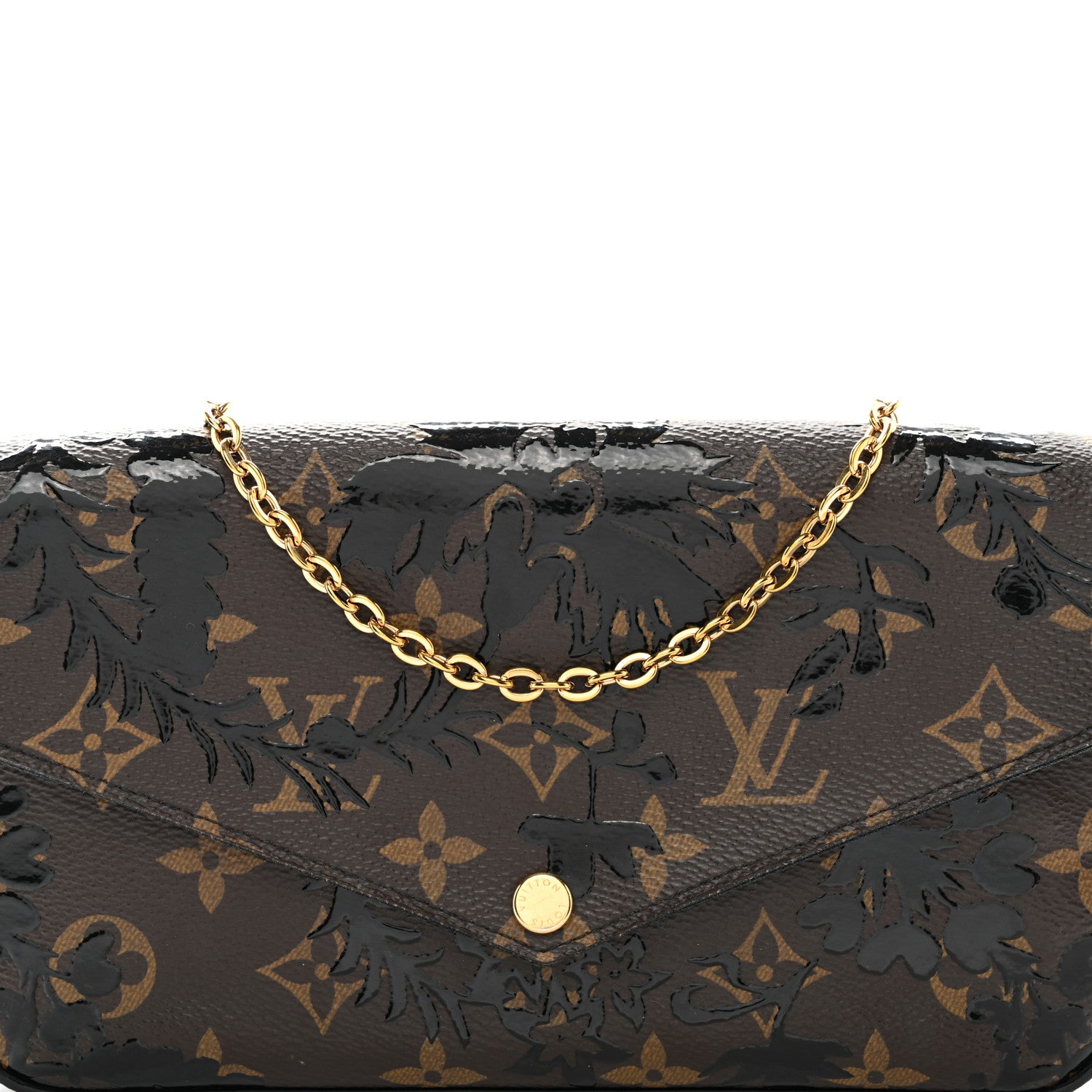 Louis Vuitton Monogram Blossom Pochette Felicie Chain Wallet Black 7 of 9