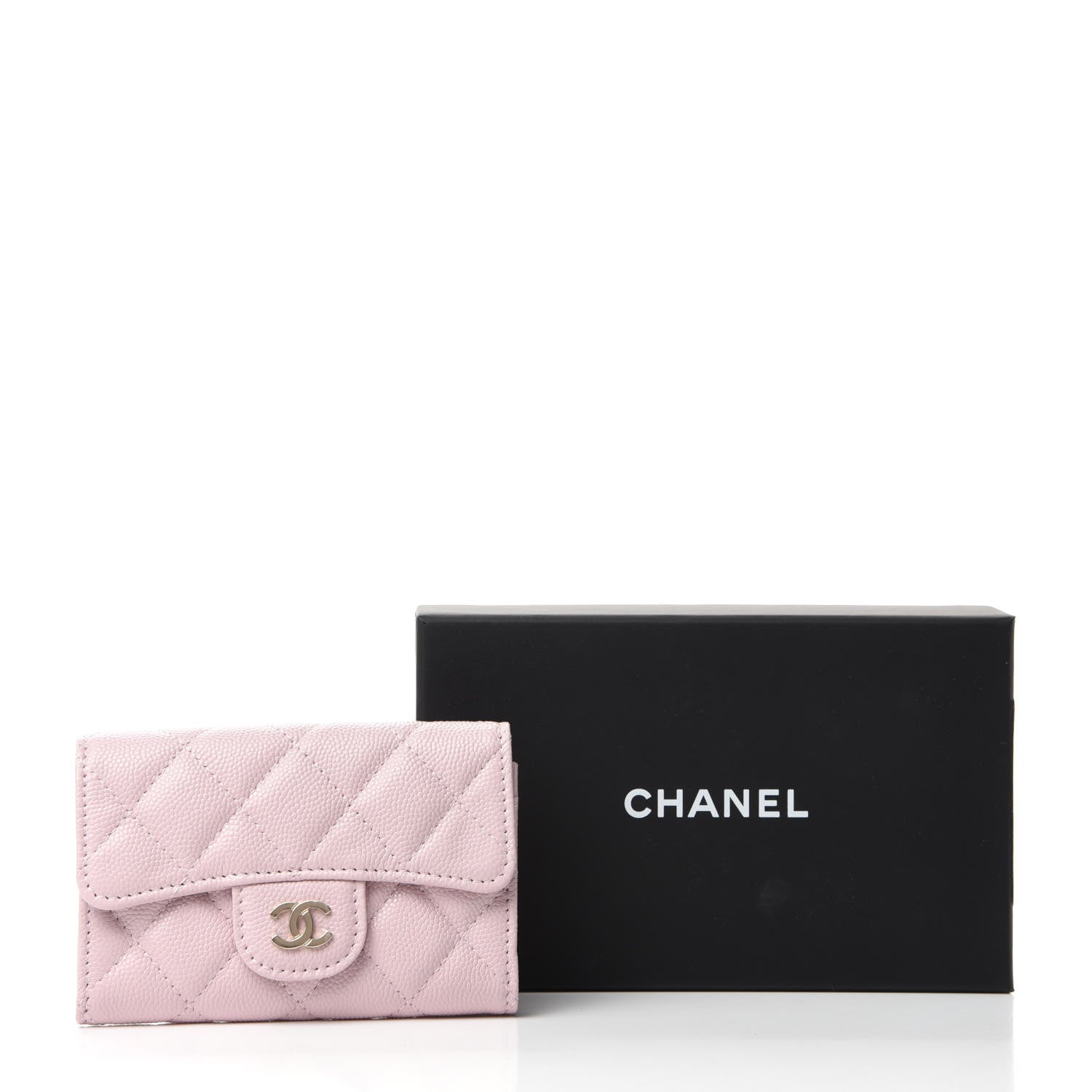 Chanel Caviar Quilted Flap Card Holder Wallet Light Pink 9 of 9