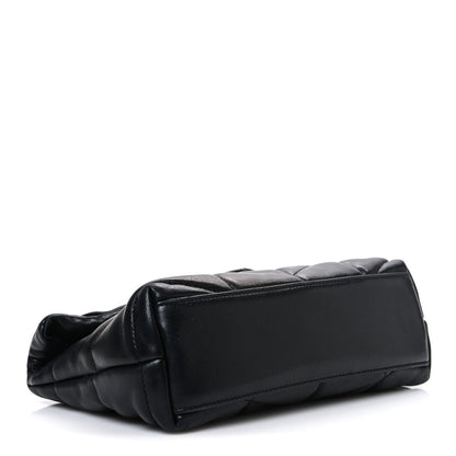 Saint Laurent Lambskin Quilted Toy Loulou Puffer Monogram Chain Satchel Black 4 of 12