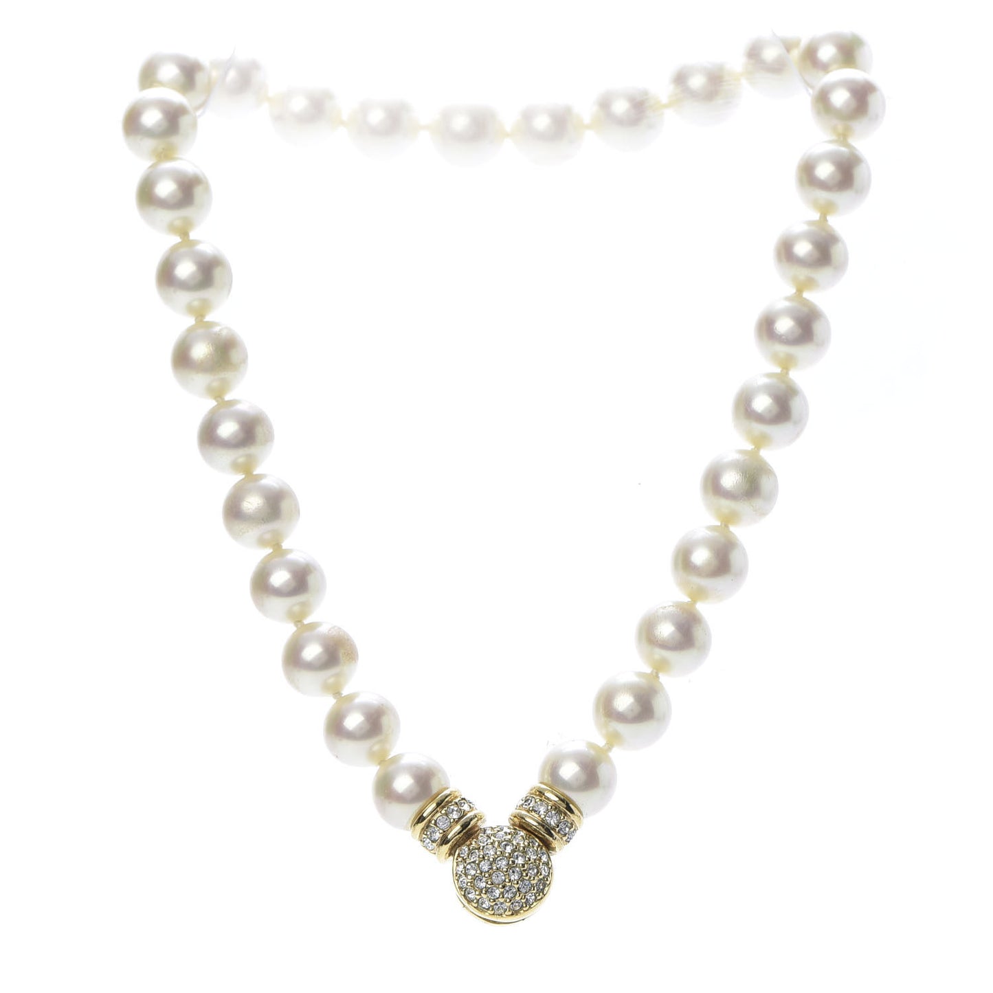 Pearl Crystal Necklace Gold