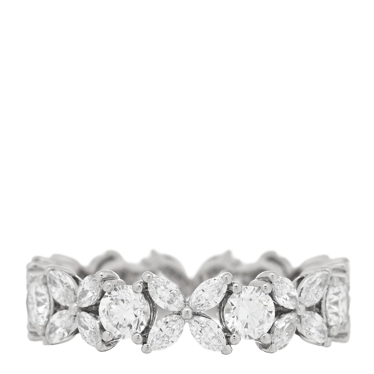 Platinum Diamond Victoria Alternating Band Ring 51 5.75