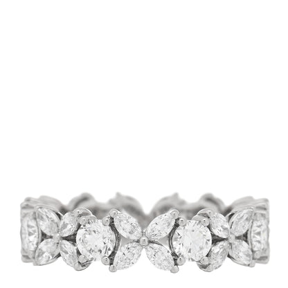 Tiffany Platinum Diamond Victoria Alternating Band Ring 51 5.75 1 of 5