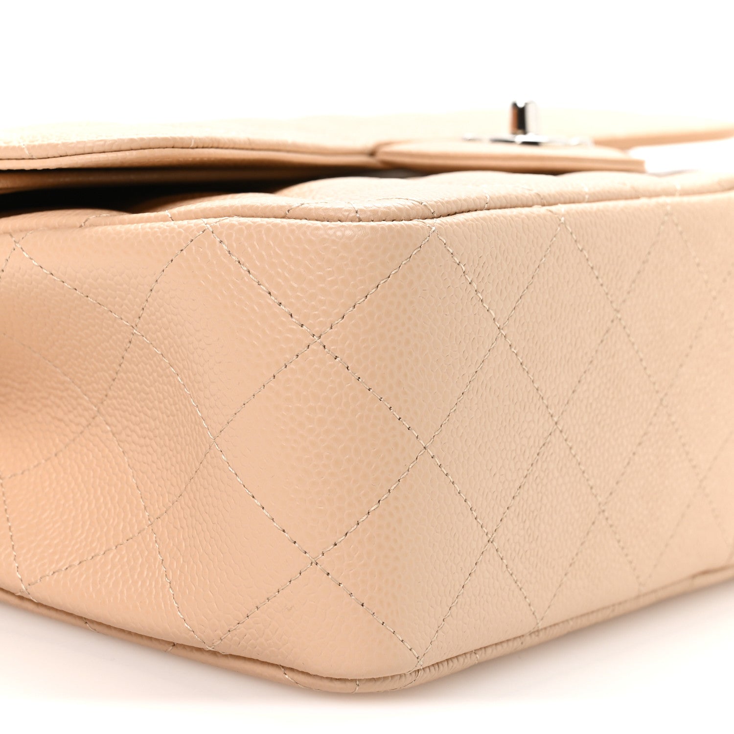Chanel Caviar Quilted Jumbo Double Flap Light Beige 9 of 11