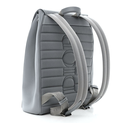 Christian Dior Grained Calfskin Saddle Drawstring Backpack Deep Grey 3 of 10