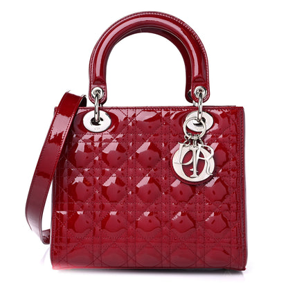 Christian Dior Patent Cannage Medium Lady Dior Red 1 of 9