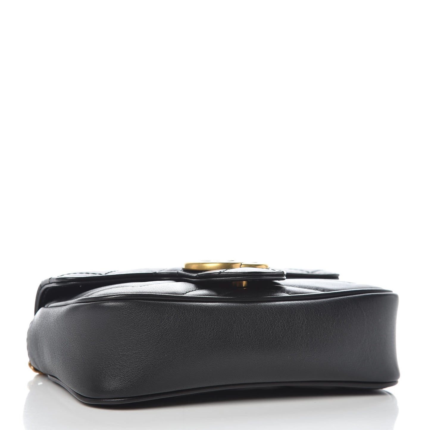 Calfskin Matelasse Super Mini GG Marmont Shoulder Bag Black